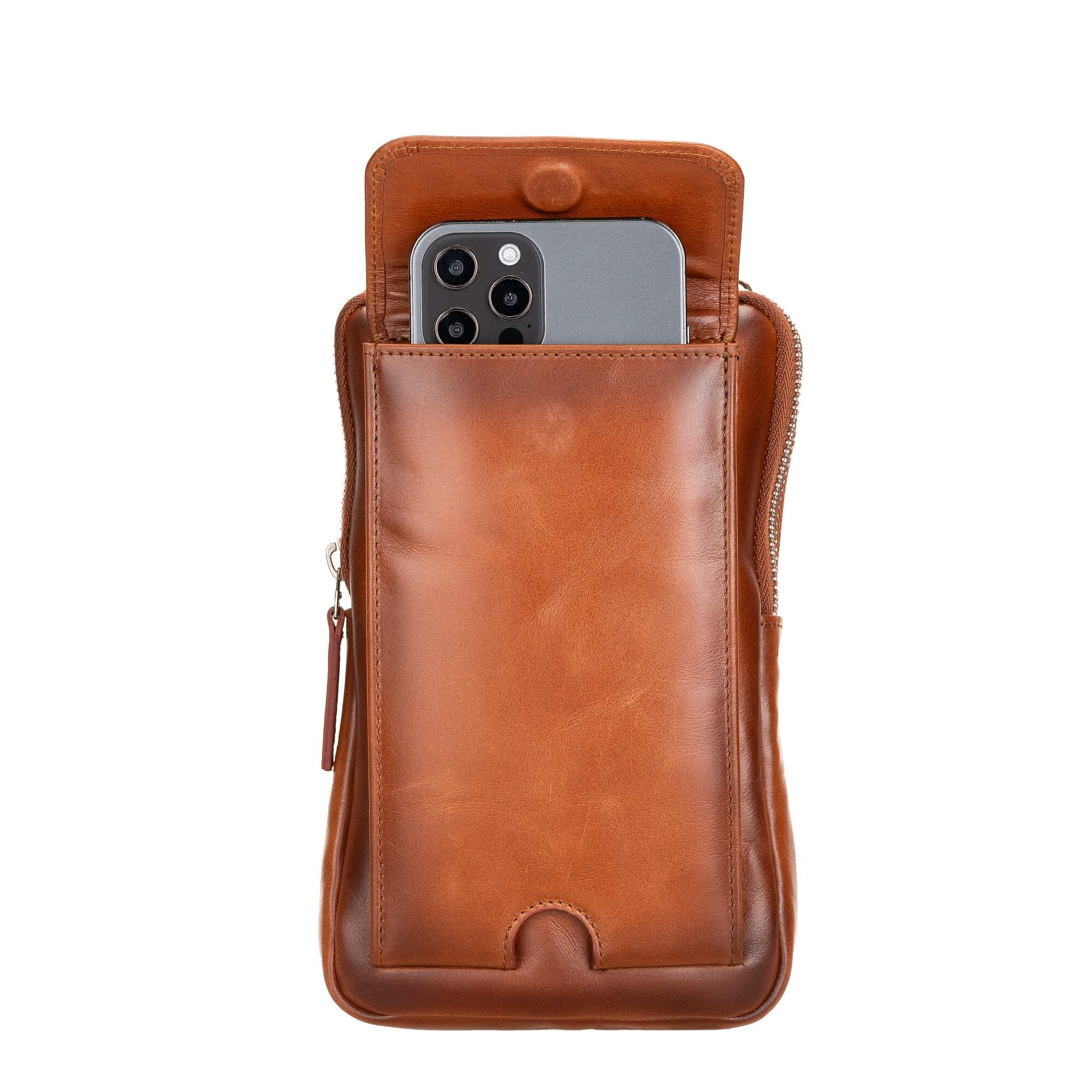 leather phone pouch bag