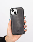 Funda de cuero Lucca Snap On para iPhone 15