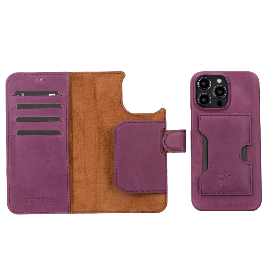 Funda tipo billetera de cuero con bloqueo RFID Florence para iPhone 14 Pro