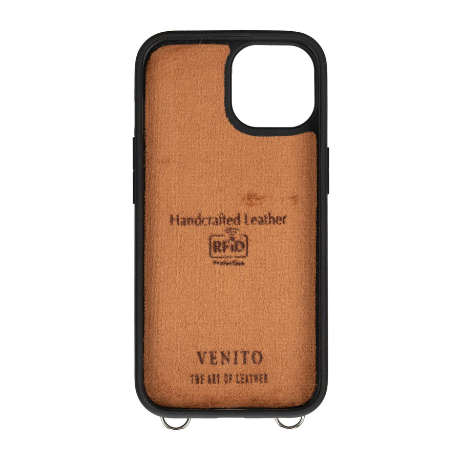 Fermo Funda de cuero para teléfono con billetera cruzada para iPhone 15