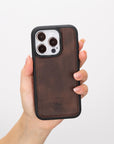 Funda de cuero Lucca Snap On para iPhone 15 Pro