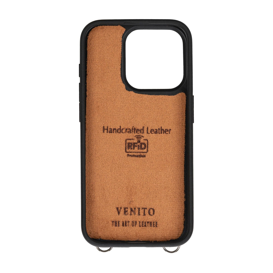 Fermo Funda de cuero para teléfono con billetera cruzada para iPhone 15 Pro