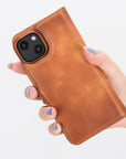 Funda tipo billetera de cuero con bloqueo RFID Florence para iPhone 14