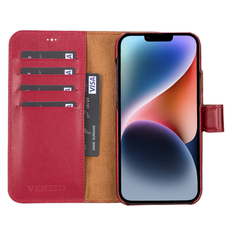 Funda tipo billetera de cuero con bloqueo RFID Florence para iPhone 14 Plus