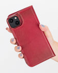 Funda tipo billetera de cuero con bloqueo RFID Florence para iPhone 14 Plus