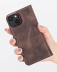 Funda tipo billetera de cuero con bloqueo RFID Florence para iPhone 14