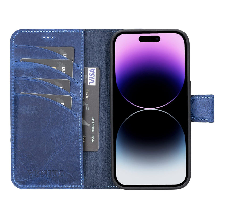 Funda tipo billetera de cuero desmontable con bloqueo RFID Ravenna para iPhone 14 Pro