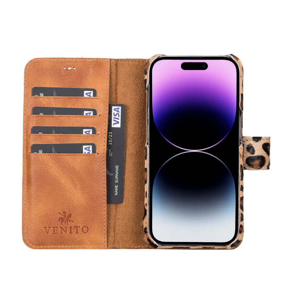 Funda tipo billetera de cuero con bloqueo RFID Florence para iPhone 14 Pro