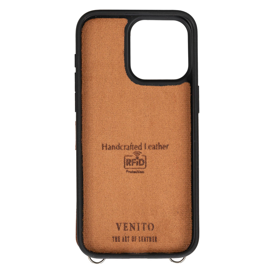 Fermo Funda de cuero para teléfono con billetera cruzada para iPhone 15 Pro Max