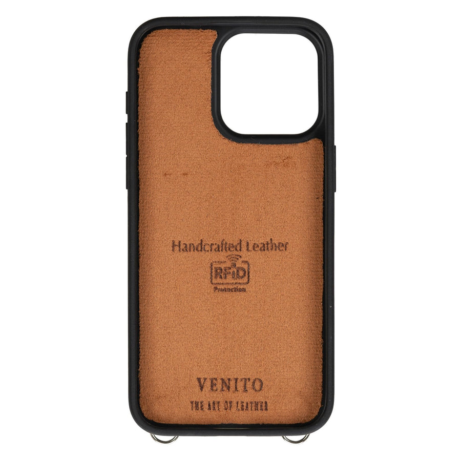 Fermo Funda de cuero para teléfono con billetera cruzada para iPhone 15 Pro Max