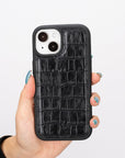 Funda de cuero Lucca Snap On para iPhone 15