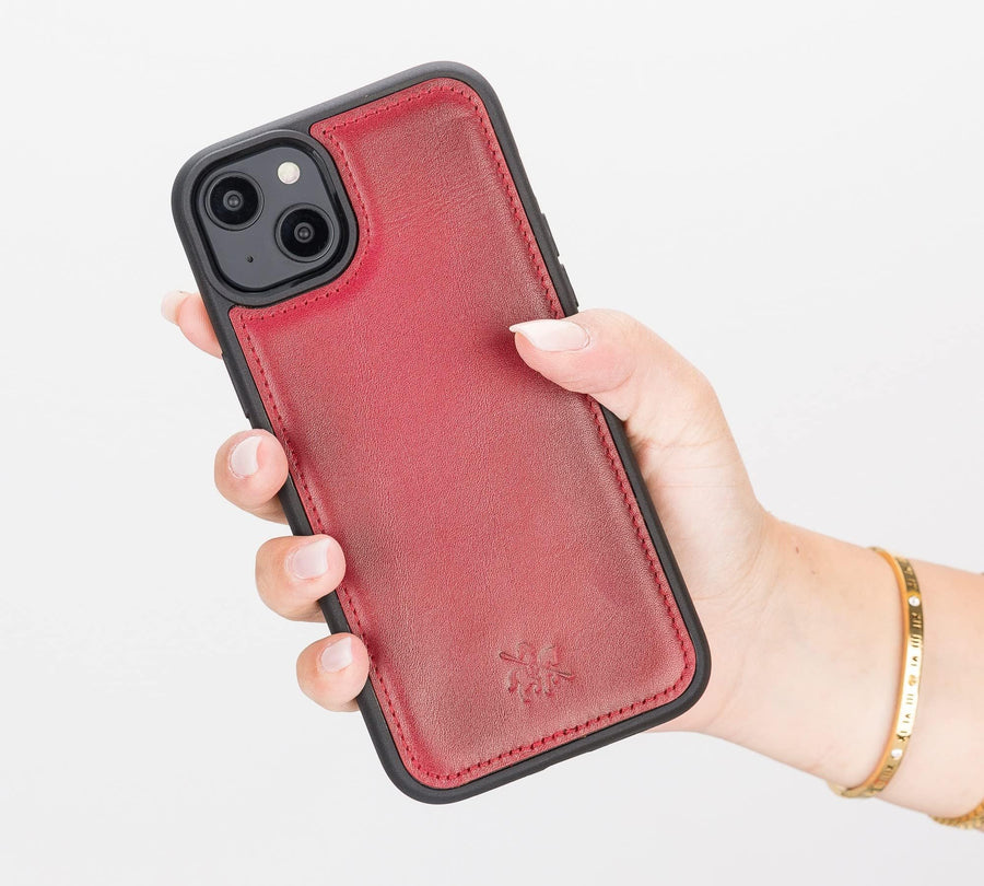 Funda de cuero Lucca a presión para iPhone 14 Plus