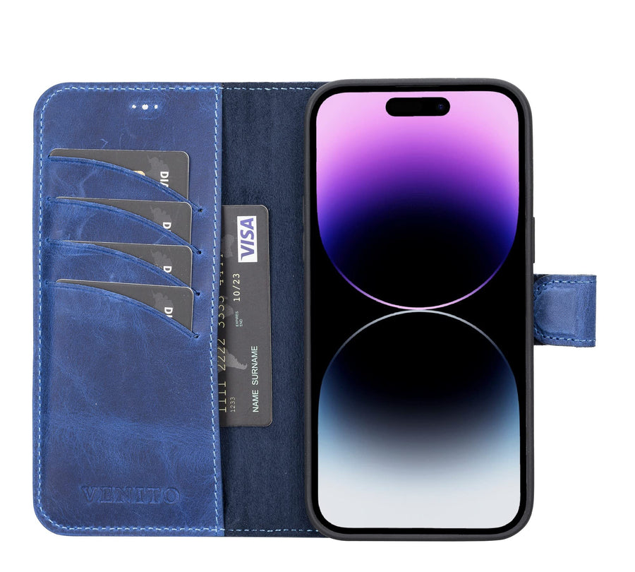 Funda tipo cartera de cuero desmontable con bloqueo RFID Ravenna para iPhone 14 Pro Max