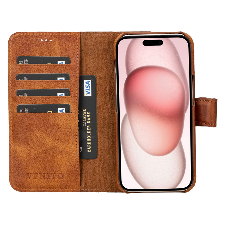 Florence RFID Blocking Leather Wallet Case for iPhone 15