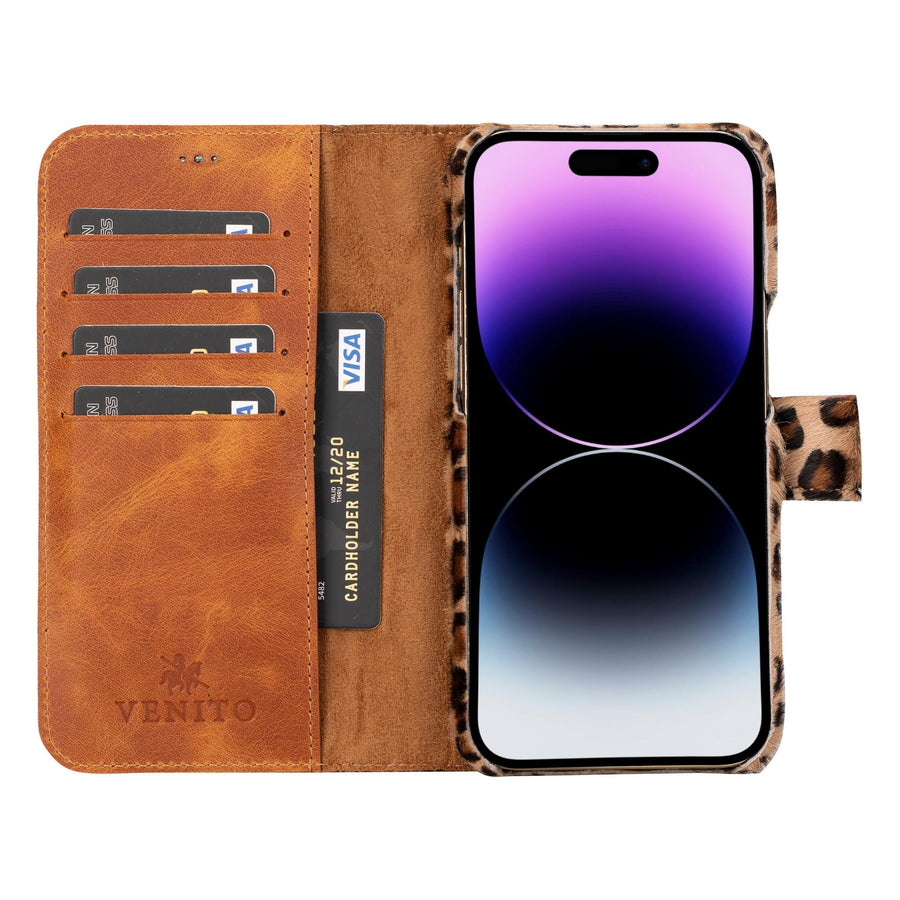 Funda tipo billetera de cuero con bloqueo RFID Florence para iPhone 15 Pro