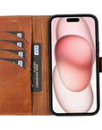 Funda tipo billetera de cuero desmontable con bloqueo RFID Ravenna para iPhone 15 Plus