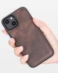 Funda de cuero Lucca a presión para iPhone 14