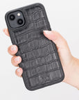 Funda de cuero Lucca a presión para iPhone 14 Plus