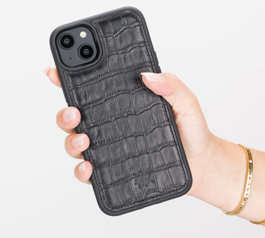 Funda de cuero Lucca a presión para iPhone 14 Plus