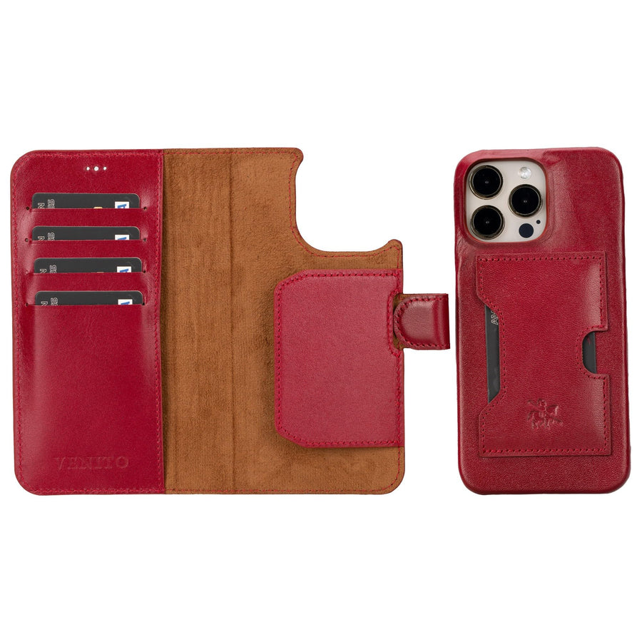 Funda tipo billetera de cuero con bloqueo RFID Florence para iPhone 15 Pro Max