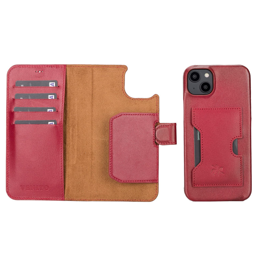 Funda tipo billetera de cuero con bloqueo RFID Florence para iPhone 14 Plus