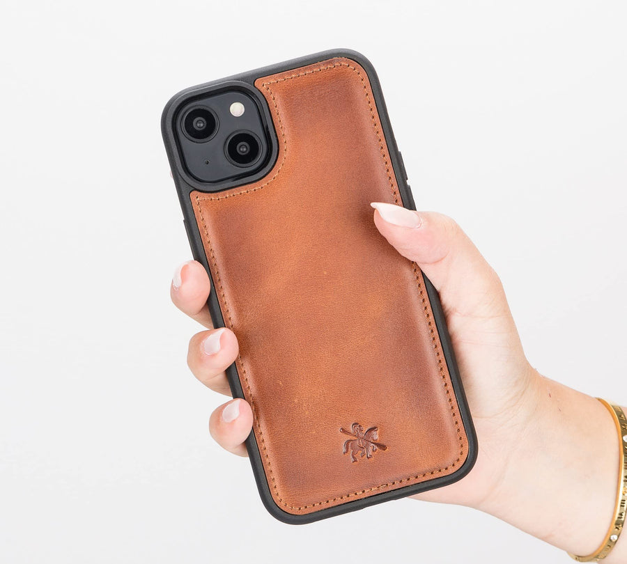 Funda de cuero Lucca a presión para iPhone 14 Plus