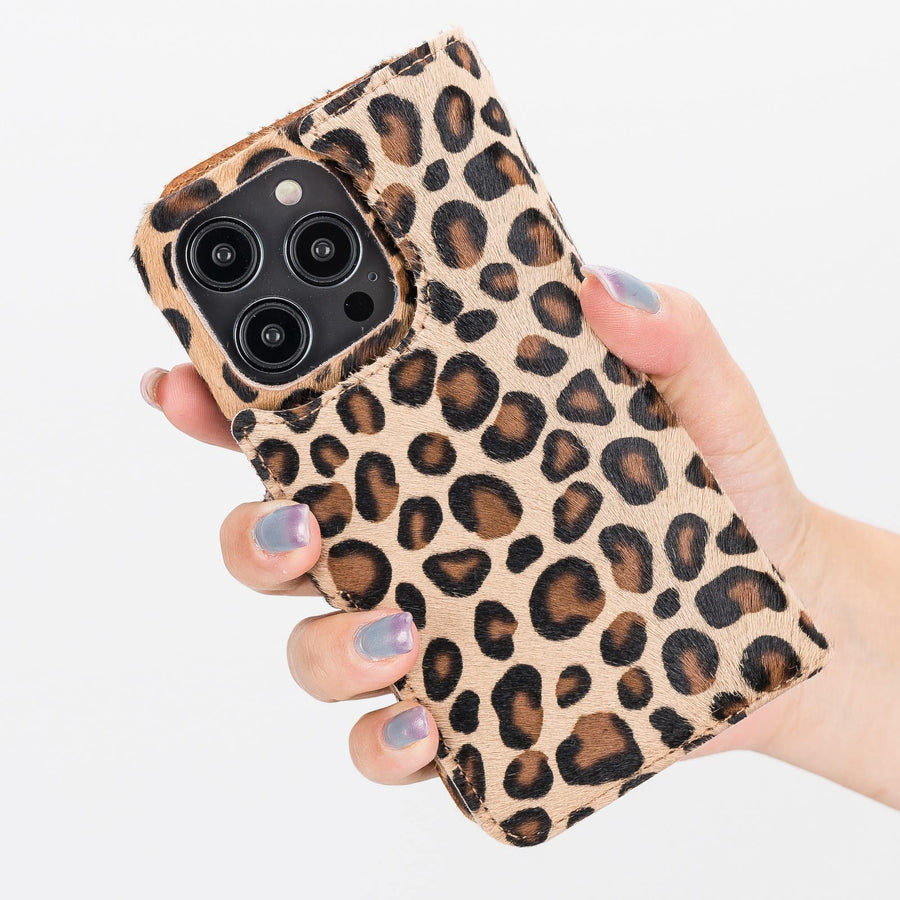 Funda tipo billetera de cuero con bloqueo RFID Florence para iPhone 14 Pro