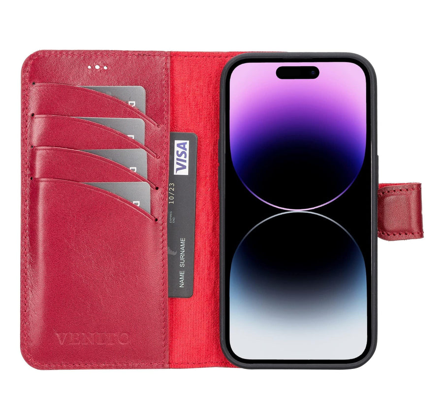 Funda tipo billetera de cuero desmontable con bloqueo RFID Ravenna para iPhone 14 Pro