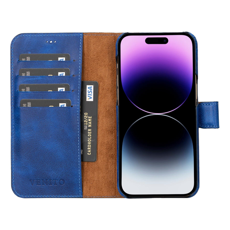 Funda tipo billetera de cuero con bloqueo RFID Florence para iPhone 15 Pro