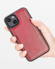 Funda de cuero Lucca a presión para iPhone 14