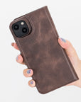 Funda tipo billetera de cuero con bloqueo RFID Florence para iPhone 14 Plus