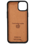 Funda tipo billetera de cuero Capri Snap On para iPhone 15 Plus