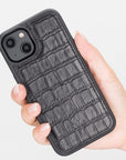 Funda de cuero Lucca a presión para iPhone 14