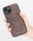 Funda de cuero Lucca a presión para iPhone 14 Plus