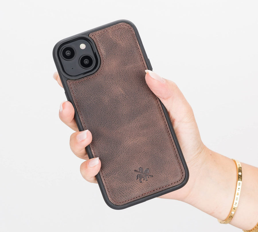 Funda de cuero Lucca a presión para iPhone 14 Plus