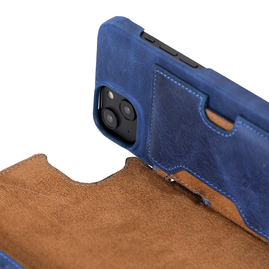 Funda tipo billetera de cuero con bloqueo RFID Florence para iPhone 14