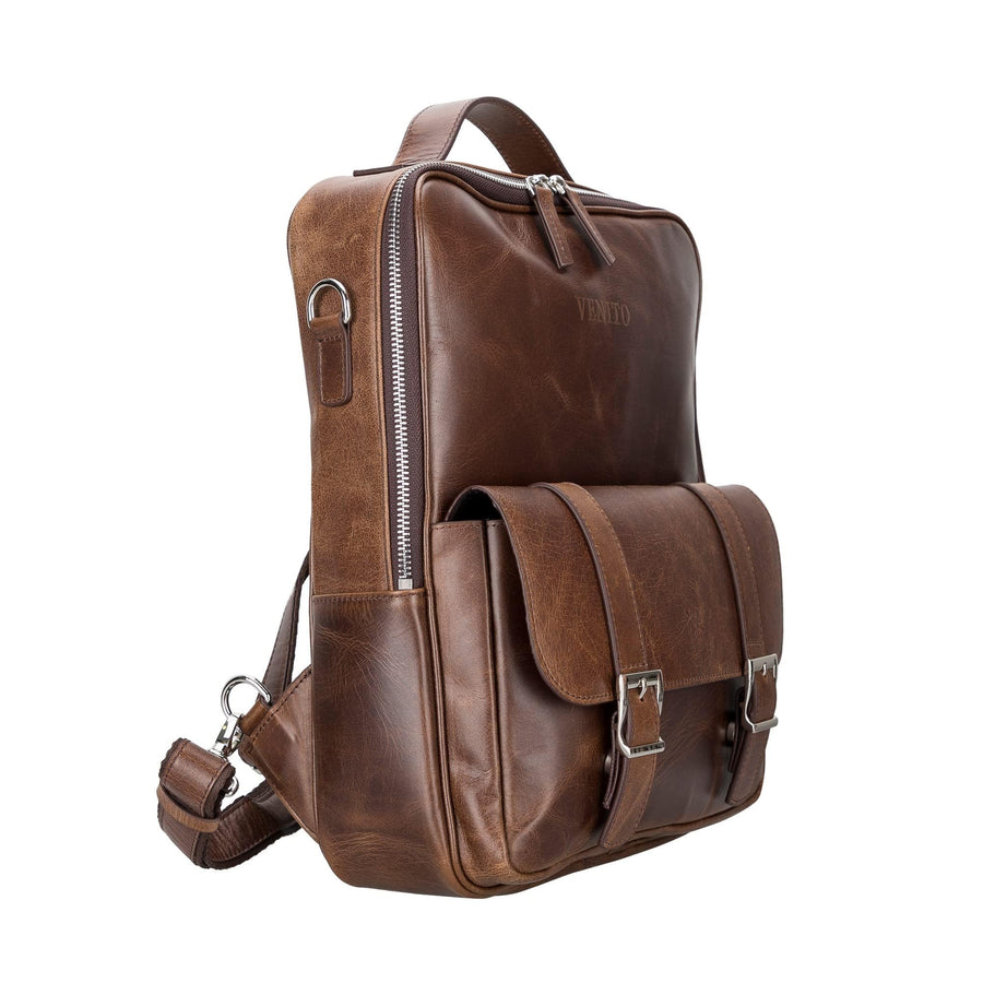 Sicily Unisex 14" Leather Laptop Backpack