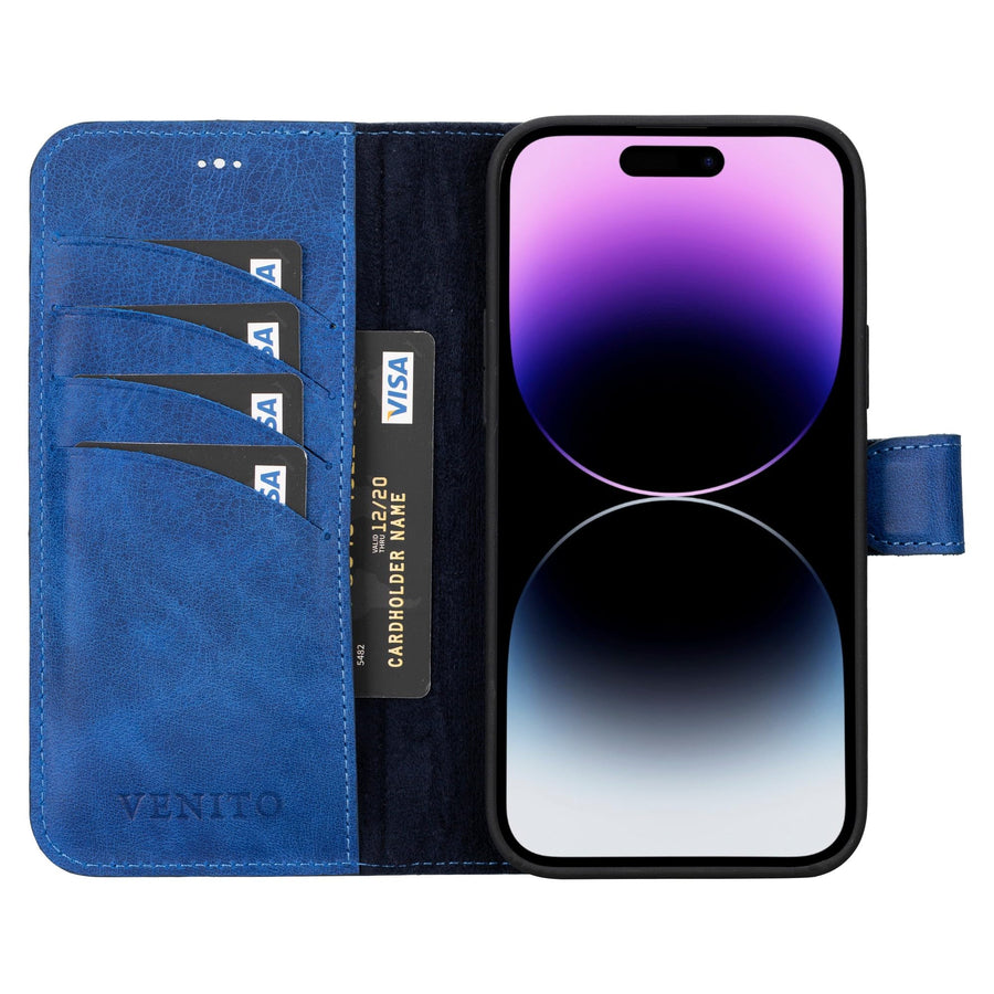 Funda tipo billetera de cuero desmontable con bloqueo RFID Ravenna para iPhone 15 Plus