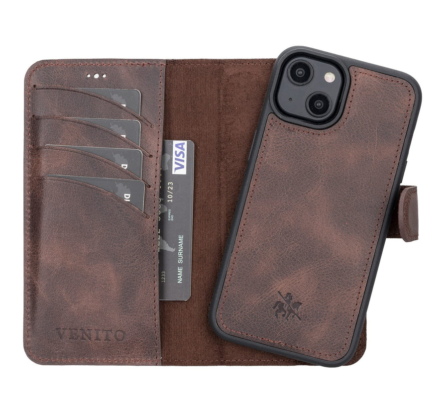 Funda tipo billetera de cuero desmontable con bloqueo RFID Ravenna para iPhone 14