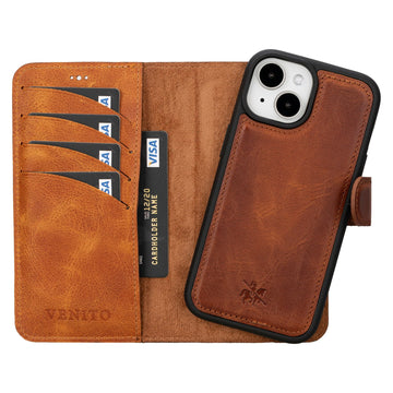 Ravenna RFID Blocking Detachable Leather Wallet Case for iPhone 15