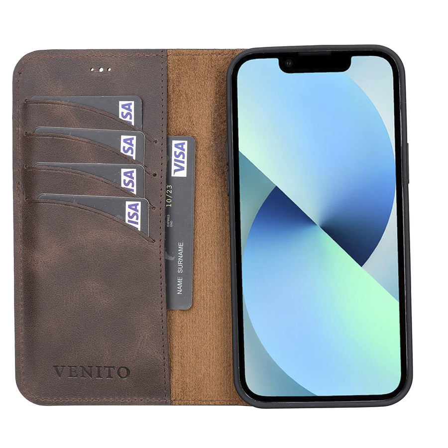 Funda tipo cartera de cuero desmontable con bloqueo RFID Ravenna para iPhone 13 Pro Max