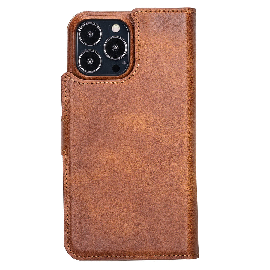 Funda tipo billetera de cuero con bloqueo RFID Florence para iPhone 14 Pro