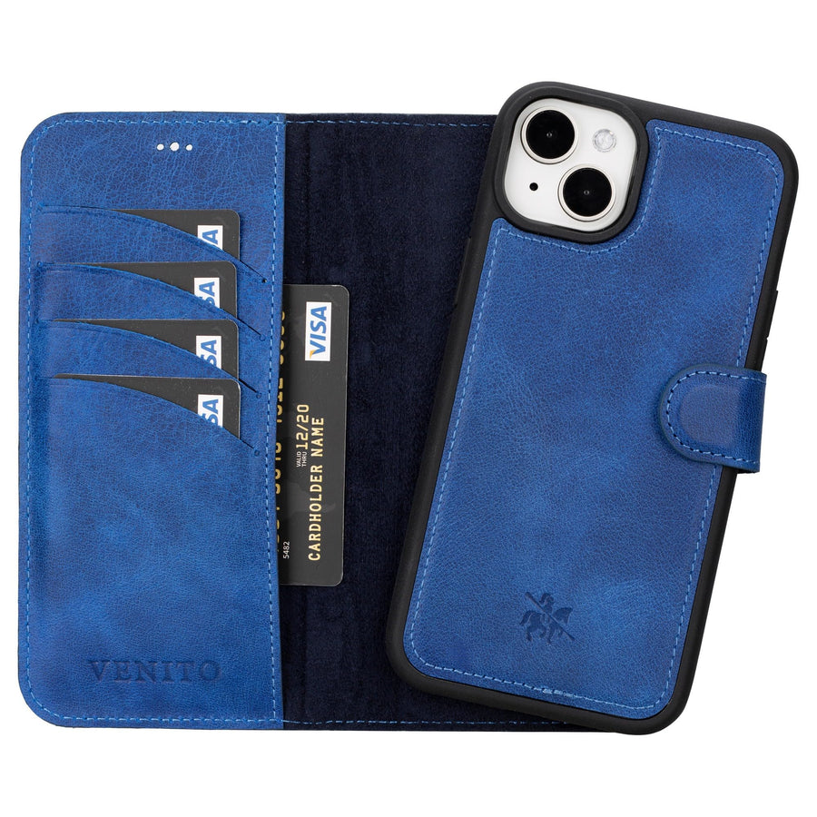 Funda tipo billetera de cuero desmontable con bloqueo RFID Ravenna para iPhone 15 Plus