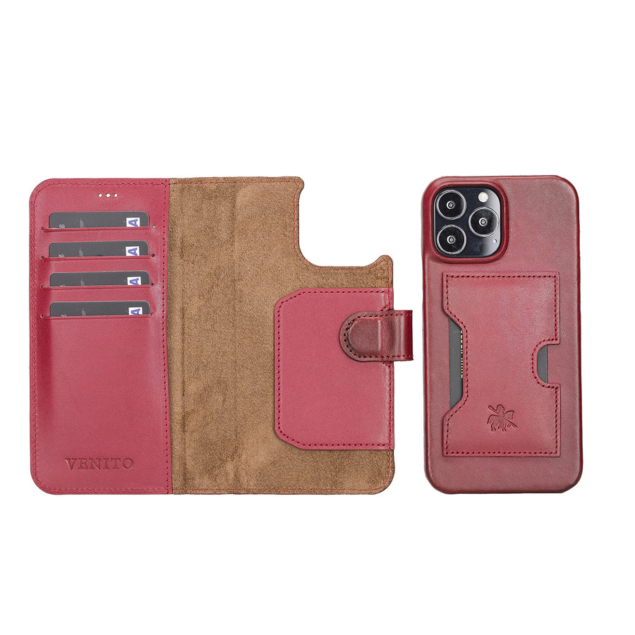 Funda tipo billetera de cuero con bloqueo RFID Florence para iPhone 14 Pro Max