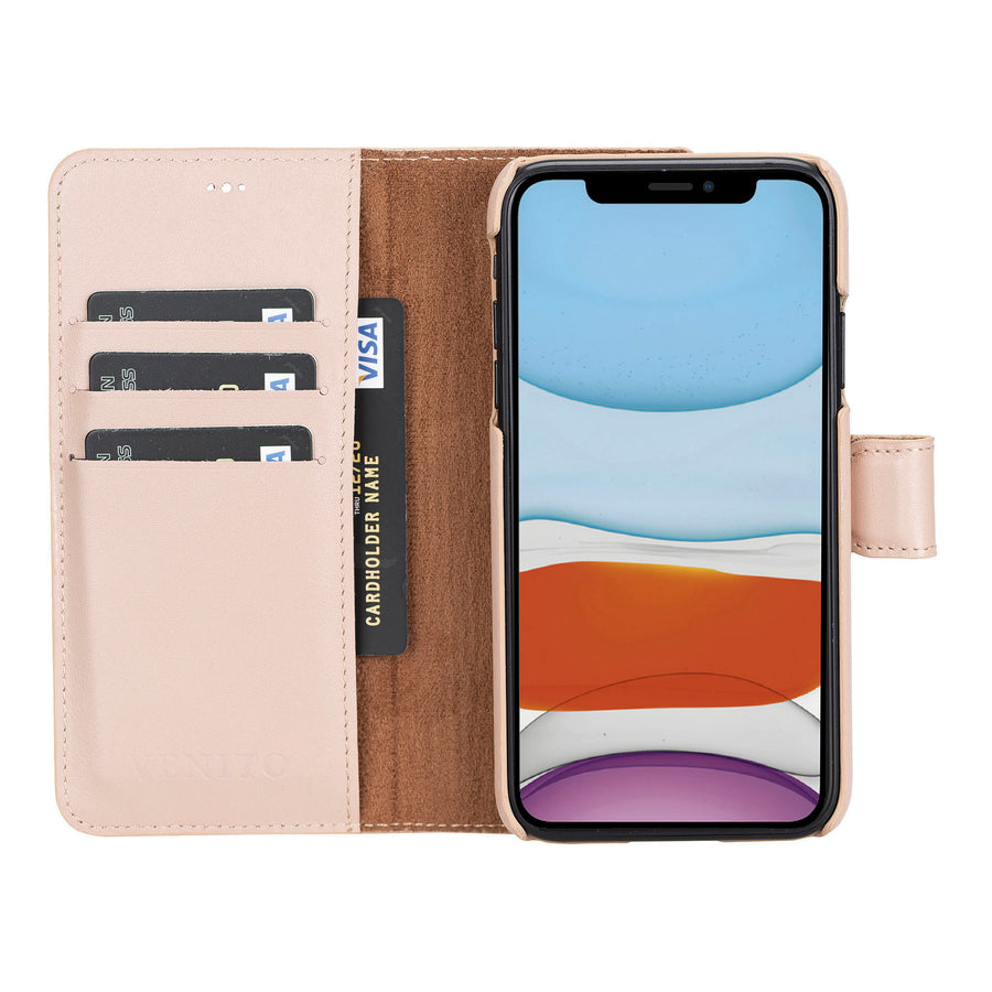 Funda tipo billetera de cuero con bloqueo RFID Florence para iPhone 11