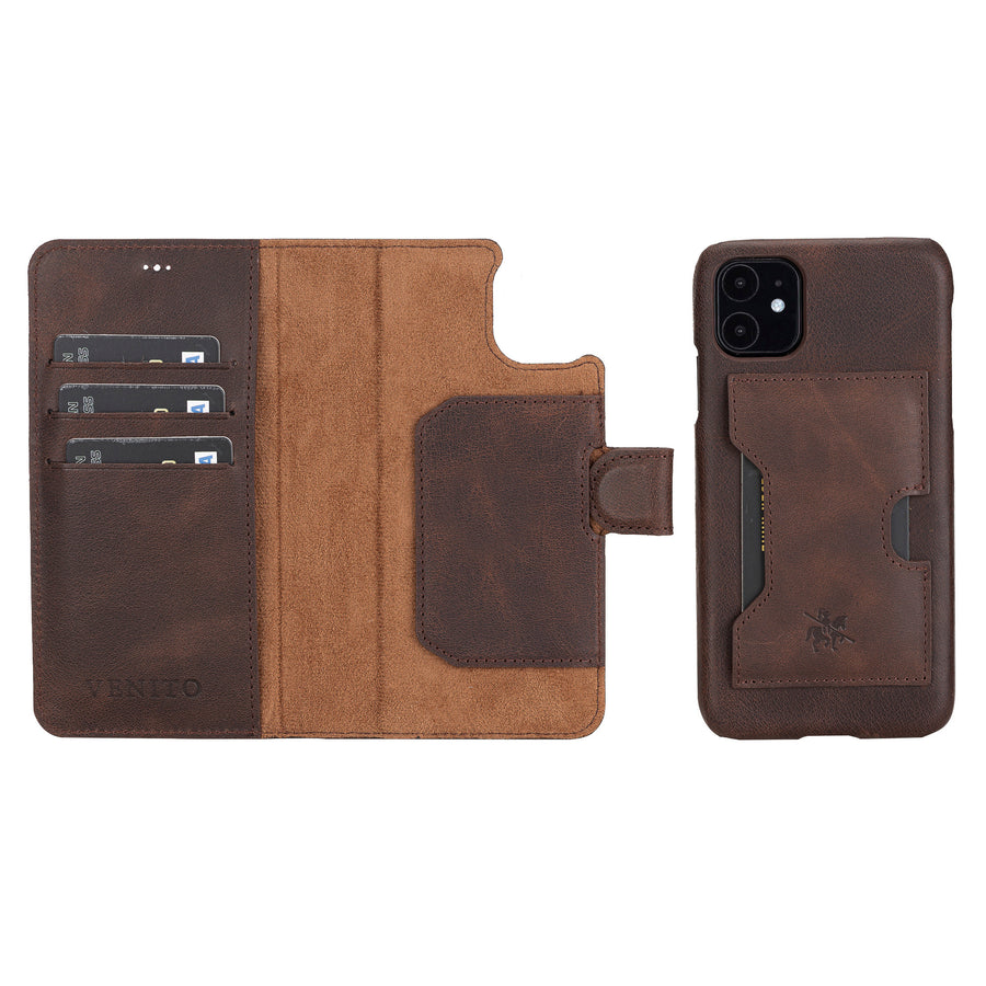 Funda tipo billetera de cuero con bloqueo RFID Florence para iPhone 11