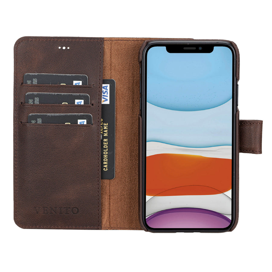 Funda tipo billetera de cuero con bloqueo RFID Florence para iPhone 11