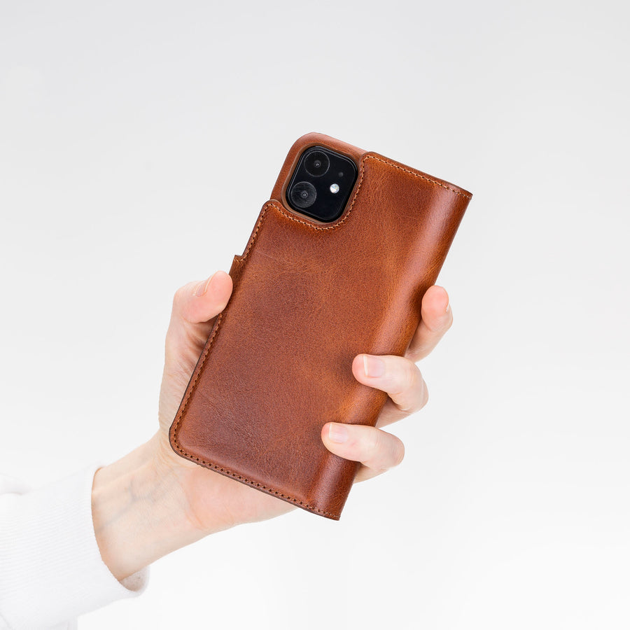 Funda tipo billetera de cuero con bloqueo RFID Florence para iPhone 11