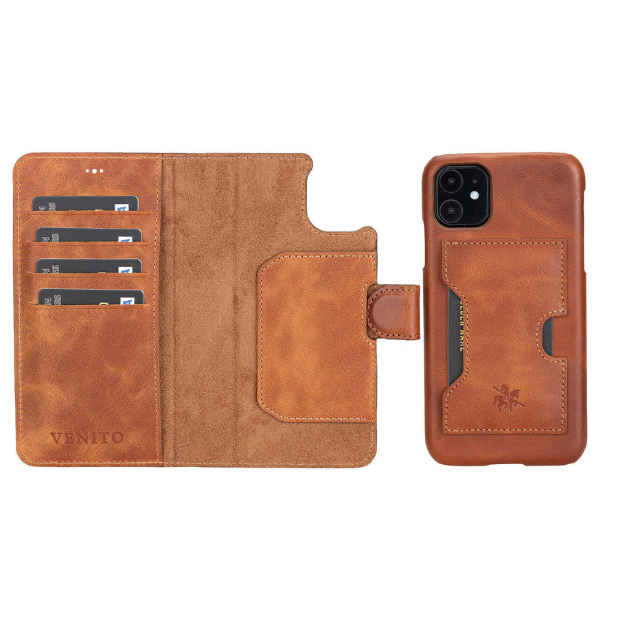 Funda tipo billetera de cuero con bloqueo RFID Florence para iPhone 11