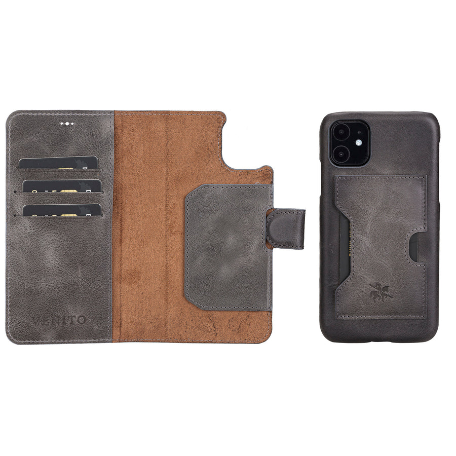 Funda tipo billetera de cuero con bloqueo RFID Florence para iPhone 11